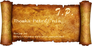 Thomka Petrónia névjegykártya